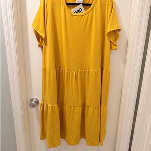 LuLaRoe “Ariel” Sunny Yellow Tiered Midi Dress